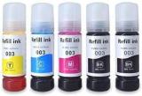 Inkspot 001/ 003 Ink for Epson L3110, L3150, L3250, , L3116, L3101 Black + Tri Color Combo Pack Ink Bottle