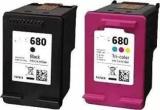 Inktech 680 Combo Cartridge For USE In HP Deskjet Ink Black + Tri Color Combo Pack Ink Cartridge