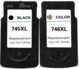 Inktech PG745XL & CL 746XL COMBO INK CARTRIDGE FOR USE IN CANON PRINTER Black + Tri Color Combo Pack Ink Cartridge