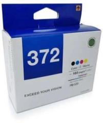 Maanvir EPSO.N T372 Photo Printer Ink Cartridge for Epson T 372, PM 520 Black + Tri Color Combo Pack Ink Cartridge