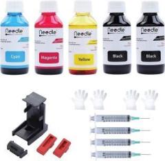 Needle Cartridge Ink Refill Suction Toolkit Suitable for Cartridge Printers Black + Tri Color Combo Pack Ink Bottle