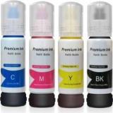 Printify 001 / 003 Refill Ink For Use In Epson EcoTank L3151 Printer Black + Tri Color Combo Pack Ink Bottle