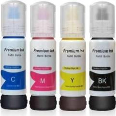 Printify 001 / 003 Refill Ink For Use In Epson EcoTank L3151 Printer Black + Tri Color Combo Pack Ink Bottle