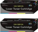 Printstar 12A / Q2612A Compatible For HP 12A Toner Cartridge For HP LaserJet 1010, 1012, 1015, 1018, 1020, 1022, 1022n, 3020, 3030 Pack Of 2 Black Ink Toner