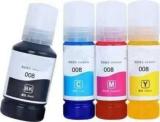 Ptl 008 Pigment Ink For Epson L15150, L15160, L6550, L6570, L6580 Printers Black + Tri Color Combo Pack Ink Bottle