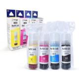 Quink 001 003 Compatible For Epson L5190, L3150, L3110, L1110, L4150 Black + Tri Color Combo Pack Ink Bottle