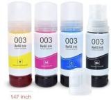 Quink 003 Ink For Epson L3110 L3150 L3115 L3116 L3101 L1110 L3151 L3152 L3156 Printer Black + Tri Color Combo Pack Ink Bottle