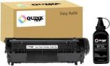 Quink 12AEasy Refill Toner Refillable Black Toner Cartridge + Powder For Printers Black Ink Cartridge