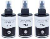 Quink 774 Refill Ink Pack Of 3 For Epson M100, M105, M200, M205, L655... Black Ink Bottle