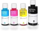 Quink GT 52 & GT 53XL Ink For HP 5810, 5811, 5820, 5821, 310, 315, 316, 319, 410, 415, 416 Black + Tri Color Combo Pack Ink Bottle