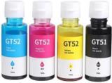 Quink HP GT51 GT52 Compatible For HP Printer 115, 310, 315, 316, 319, 410, 415, 419, 500, Black + Tri Color Combo Pack Ink Bottle