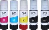 Quink Refill Ink 003 INK USE FOR EPSON PRINTER L3110, L3150, L519, L4150, L6170, L1110 Black + Tri Color Combo Pack Ink Bottle