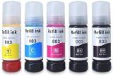 Quink Refill Ink For Epson 003, 001, L3200, L3210, L3211, L3215, L3216 PRINTERS 2 Black + Tri Color Combo Pack Ink Bottle