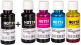 Quink Refill Ink For HP Ink Tank GT51 GT52 5810, 310, Black + Tri Color Combo Pack Ink Bottle