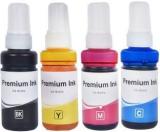 R C Print Ink For Epson T664 L100, L110, L130, L200, L210, L220, L300, L385, L455, L555 Black + Tri Color Combo Pack Ink Bottle