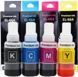 R C Print Ink Refill Compatible For Epson T664 L380 L130 L360 L361 L405 L565 Black + Tri Color Combo Pack Ink Bottle