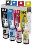 Realcart T664 Multi Ink Bottle Compatible For L130 L220 L310 L360 L365 L380 L385 L405 Black + Tri Color Combo Pack Ink Bottle