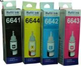 Refill Ink Set Of 4 Colors Black + Tri Color Combo Pack Ink Bottle