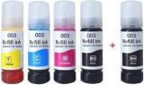 Salty 003, 001 Refill Ink For Epson L3200, L3210, L3211, L3215, L3216, L3250, L3252 Printers Black + Tri Color Combo Pack Ink Bottle