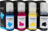 Splashjet 003 Ink for Ep L3110, L3150, L3250, L3152, L3210 Printer Black + Tri Color Combo Pack Ink Bottle