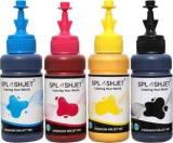 Splashjet Sublimation Ink For Epson Printer L130, L360, L361, L210, L220, L380, L385, L1300 4 Colour PA1094 Black + Tri Color Combo Pack Ink Bottle