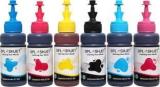 Splashjet T673 Refill Ink For Epson L805, L800, L1800, L810, L850 Printer Cyan, Magenta, Yellow, Black, Light Cyan, Light Magenta Ink Bottles Black + Tri Color Combo Pack Ink Bottle