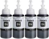 Teqbot 664 Compatible Black Ink Pack Of 4 For Epson Printer L100, L110, L130, L200, L210, L220, L300, L310, L355, L360, L361, L365, L380, L385, L455, L555, L565, L1300 Black Ink Bottle