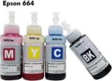 Teqbot Refill Ink For EPSON L110/L130/L210/L220/L360/L361/L365/L380/L385/L455/L485/L550/L565/L655/L1300/L1455 Pack Of 4 Black + Tri Color Combo Pack Ink Bottle