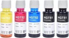 Tequo For HP Ink Tank GT51, GT52, 310, 315, 319, 410, 415, 419 GT5810, GT5820 2 Black + Tri Color Combo Pack Ink Bottle