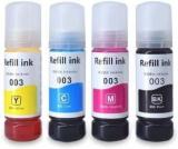 Tequo Ink Refill For Epson 001, 003, L3200, L3210, L3211, L3215, L3216, L3250, L3252 Black + Tri Color Combo Pack Ink Bottle