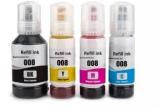 Verena Refill Ink 008FOREpsonL6460/L6490/L6550/L6570/L6580/L11160/L15150/L15160 Printer Black + Tri Color Combo Pack Ink Bottle