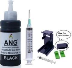 Ang Black Refill Kit with Suction Tool Ink Refill for HP and Canon Cartridge Printer Black Ink Bottle