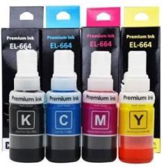 Ang New Ep T664 / 664 Inkjet Ink Tank Refill Compatible for Epson L130, L220, L310, L360, L365, L380, L405, L655, L1300, L1455, L110, L210, L300, L350, L355 Ink Tank Printers Black + Tri Color Combo Pack Ink Bottle