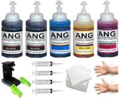 Ang Refill kit Compatible Dye ink for HP Printers Cartridge ink Bottles Set Black + Tri Color Combo Pack Ink Cartridge