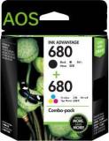 Aos HP 680 Black + Tri Color Combo Pack Ink Cartridge