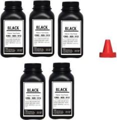 Black Refill Toner Powder Canon Toner Cartridge CRG 912 / 925 For Use In Canon LBP 6018, MF 3010 6030B LBP 6000 / 6020 / 6030 / MF3010 / LBP 3018, 3108 Pack Of 5 Bottle With Nozlle 80Gms Each Bottle Black Ink Toner Powder