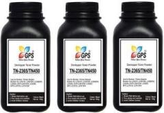 Black TN 2365 / TN450 Toner Powder Compatible For Brother HL L2321D, L2361DN, L2366DW, L2320d, DCP L2541DW, L2520D, MFC L2701D, L2701DW Pack Of 3 With Nozzle 100gm Each. Black Ink Toner