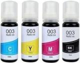 Bright Office 003 Ink For Epson L3110, L3150, L3115, L3250, L3210, L3252, L3116, L1110, L3151 Black + Tri Color Combo Pack Ink Bottle