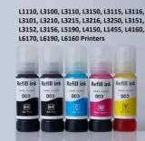 Cromprint Refill Ink For Epson 001, 003, L3200, L3210, L3211, L3215, L3216, L3250, L3252 Black + Tri Color Combo Pack Ink Bottle