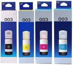 Dheeru 003 Ink Bottle Pack Of 4 Black + Tri Color Combo Pack Ink Bottle