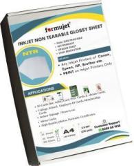 Formujet Inkjet NTR Non Tear Glossy Waterproof Sheet ID Cards A4 25 Sheets White Ink Toner