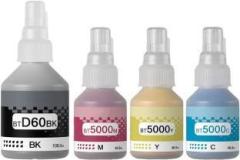 Good One BT6000Bk / BT5000 INK REFILL for Brother DCP T310, T300, T510, T500, T910, T710, T400W, T450W, T300W, T800W, T700, T810 100/50ML Black + Tri Color Combo Pack Ink Bottle