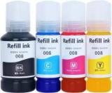 Gpn Print Cartridge 008 Refill Ink Compatible For Epson L6570, Epson L6580, L15150, L15160 Black + Tri Color Combo Pack Ink Bottle