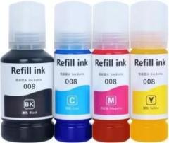 Gpn Print cartridge 008 Refill Ink Compatible For Epson L6570, Epson L6580, L15150, L15160 Black + Tri Color Combo Pack Ink Bottle