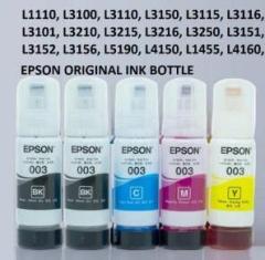 Helpe 001, 003 Refill Ink for EcoTank Printers Black + Tri Color Combo Pack Ink Bottle