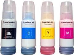 Indojet Refill Ink for Epson 003, 001, L3200, L3210, L3211, L3215, L3216, L3250, L3252 Black + Tri Color Combo Pack Ink Bottle