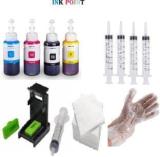 Inkpoint INK POINT 805 HP Cartridge REFILL KIT Hp Printer HP Deskjet 1210, 1211, 1212, Black + Tri Color Combo Pack Ink Bottle