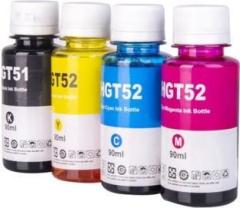 Inkpoint Refill Ink Compatible for, GT51/52 Used, DeskJet GT 5810/GT 5811/GT 5820, GT 5821 Black + Tri Color Combo Pack Ink Bottle