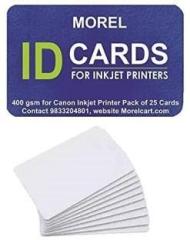 Morel THIN PVC ID CARD 400 GSM FOR CANON PIXMA 2000 2010 3000 3010 PACK OF 25 White Ink Cartridge