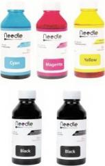 Needle 5 x 100 ml Cartridge Inkjet printer compatible refill ink for Cartridge Printer Black Twin Pack Ink Bottle